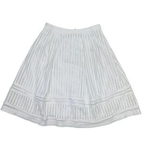H&M Lace Skirt White Bohemian Mesh A Line Size 12